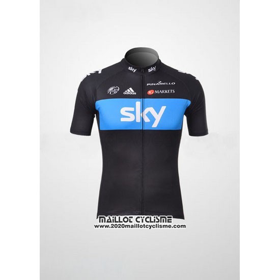 2012 Maillot Ciclismo Sky Noir et Azur Manches Courtes et Cuissard